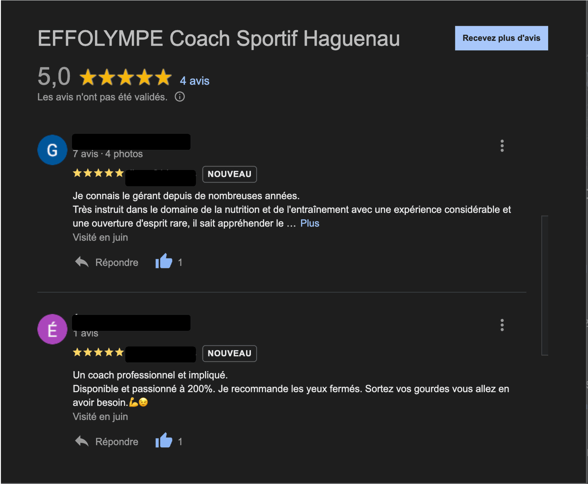 avis google effolympe coach sportif haguenau nolwinn nierat effolympe coach coaching sportif haguenau à domicile